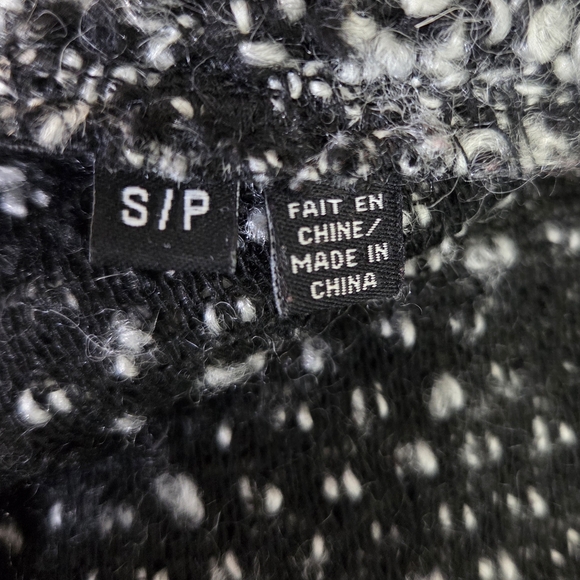 William Rast Flocked Wool Blend Open Cardigan With Leather Look Cuffs Small - Picture 5 of 6